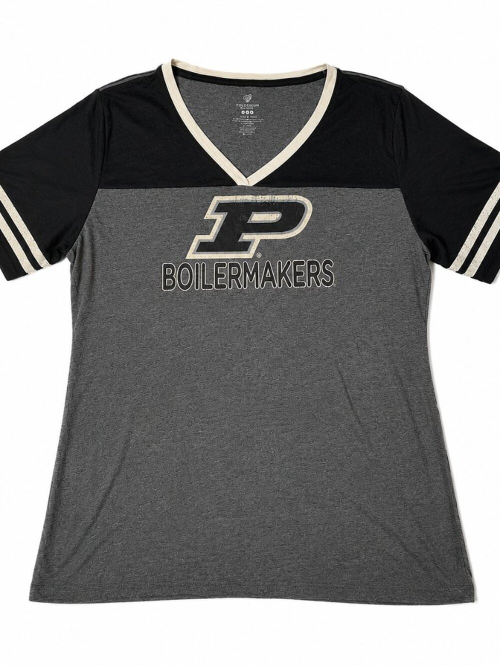 Purdue Boilermakers Colosseum V-Neck Tee Black Gray Women's XXL